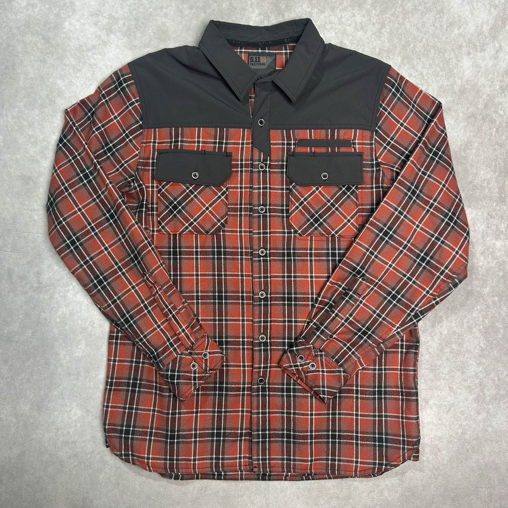 5.11 Tactical Shirt Men's M Endeavor Flannel Plaid Button Up Midweight Jacket